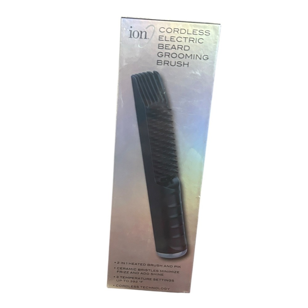 Ion Cordless Electric Beard Grooming Brush 2-in-1 Heated Brush N Pik